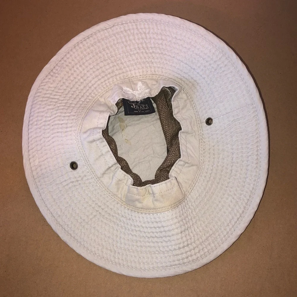 JHATS Hat Unisex Size XL White Fishing Safari Hunting Outdoor Accessories